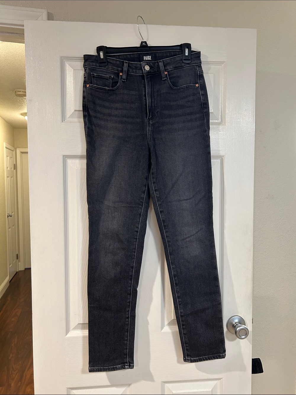 PAIGE Black Wash High-Rise Skinny Jeans
